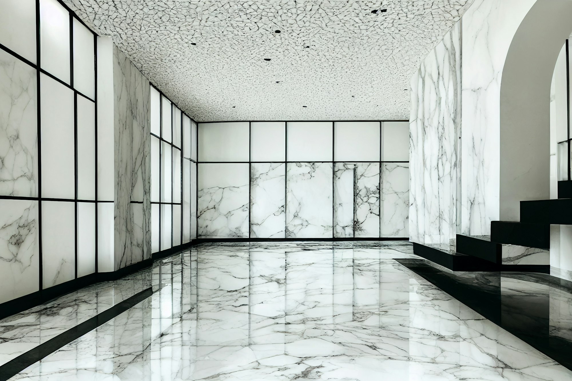 empty white marble wall and floor - Granite Restoration Services